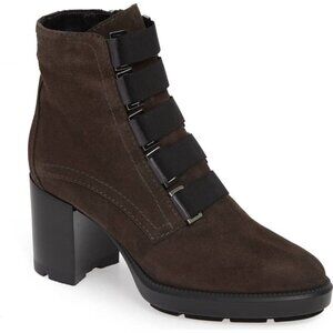 NWT Fabianelli Brown Suede Ankle Heel Boots Size 9.5